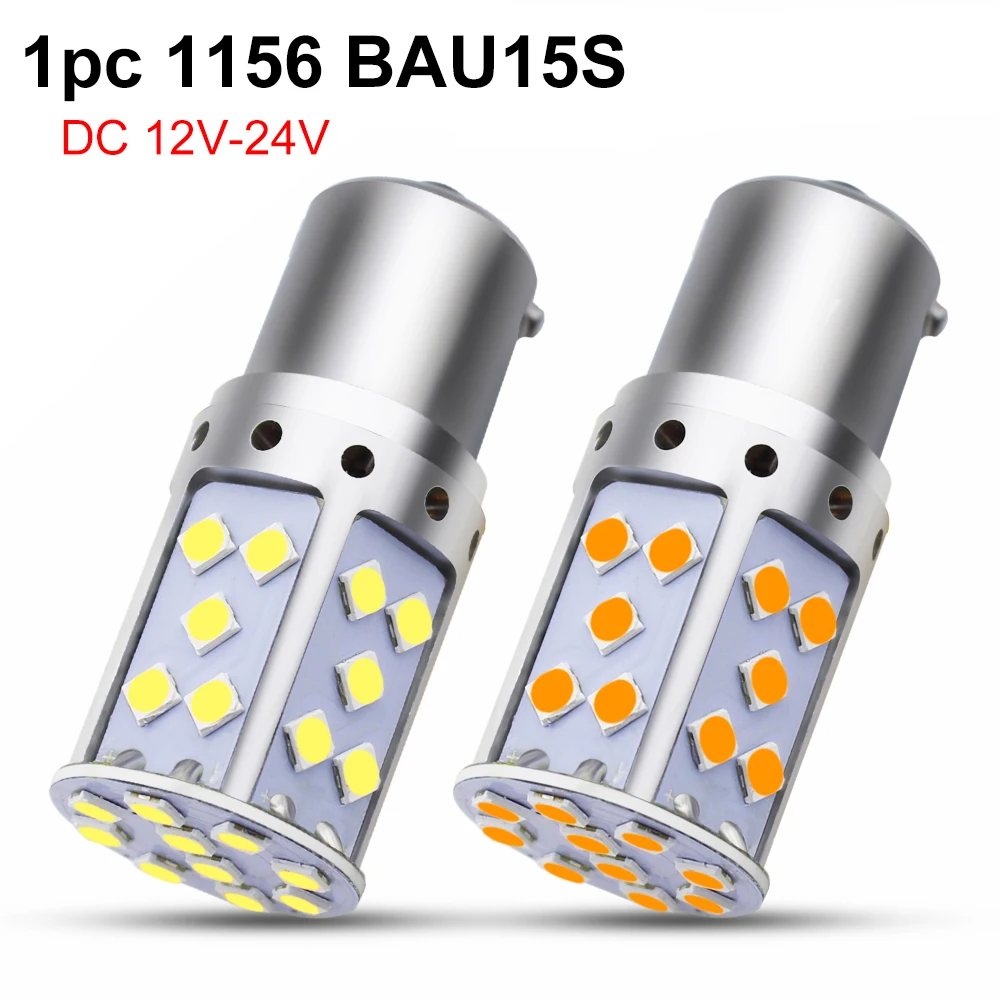 

1pc 1156 BAU15S PY21W LED Bulbs 3030 35 SMD LED Car Auto Turn Signal Reverse Backup Light White Amber Yellow Lamp Input 9-30V