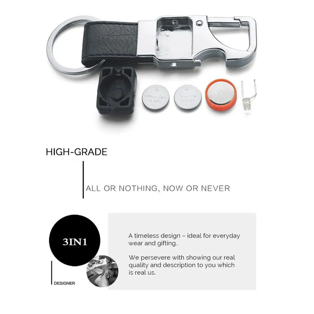 Fashion Creative Gift Metal Key Bottle Opener Car Black Silver Keychain with LED Lamp | Автомобили и мотоциклы