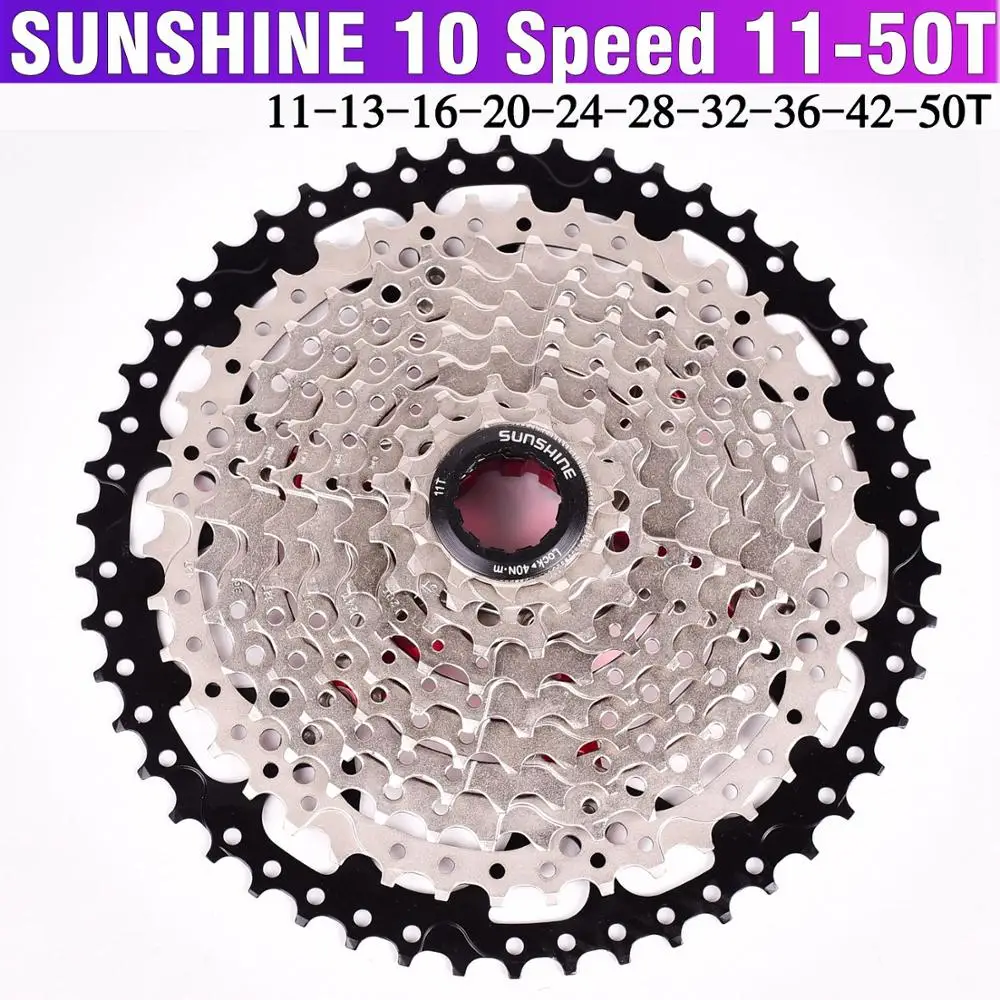 SUNSHINE-SZ 10 скорость кассета 11-50T горный велосипед широкий коэффициент MTB велосипед 10 S свободный круг совместимый с M6000 M7000 M610 широкий
SUNSHINE-SZ 10 скорость кассета 11-50T горный велосипед широкий коэффициент MTB велосипед 10 S свободный круг совместимый с M6000 M7000 M610 широкий