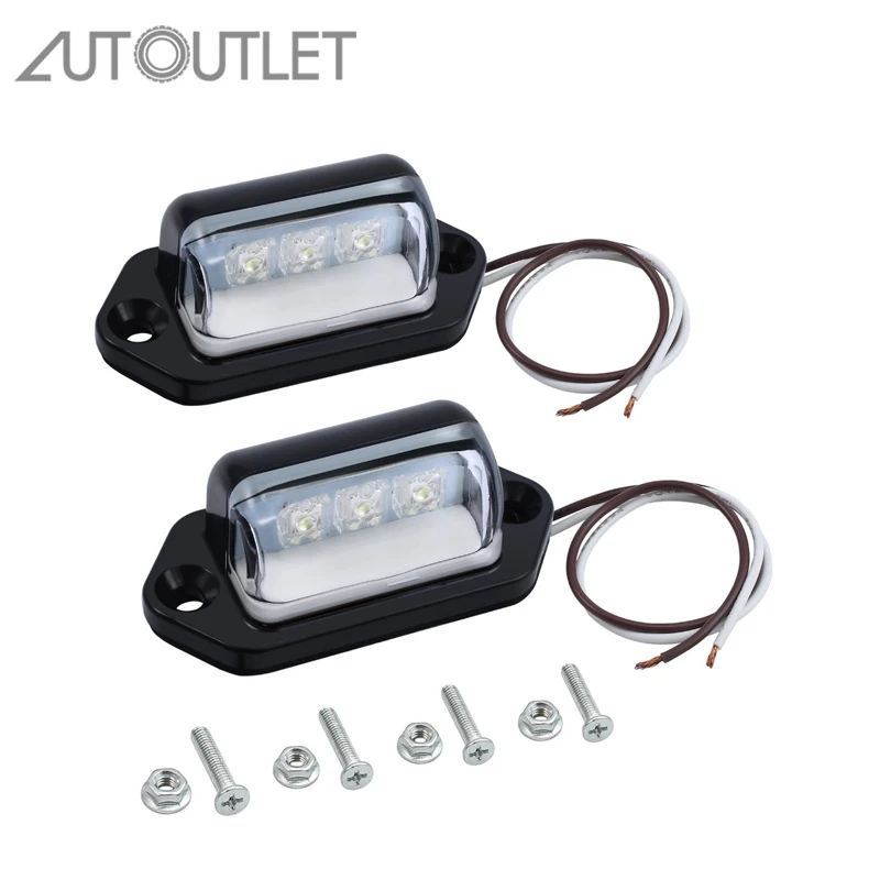 AUTOUTLET 3 LED License Number Plate Light Lamp Low power Consumption Waterproof Light For Lorry Truck Van Trailer 12V/24V
AUTOUTLET 3 LED License Number Plate Light Lamp Low power Consumption Waterproof Light For Lorry Truck Van Trailer 12V/24V