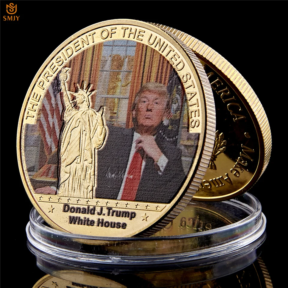 Rare Decorative Gifts US President's Coin Gold Plated Donald Trump World Celebrity Commemorative Coin With Certificate 40mm
Rare Decorative Gifts US President's Coin Gold Plated Donald Trump World Celebrity Commemorative Coin With Certificate 40mm