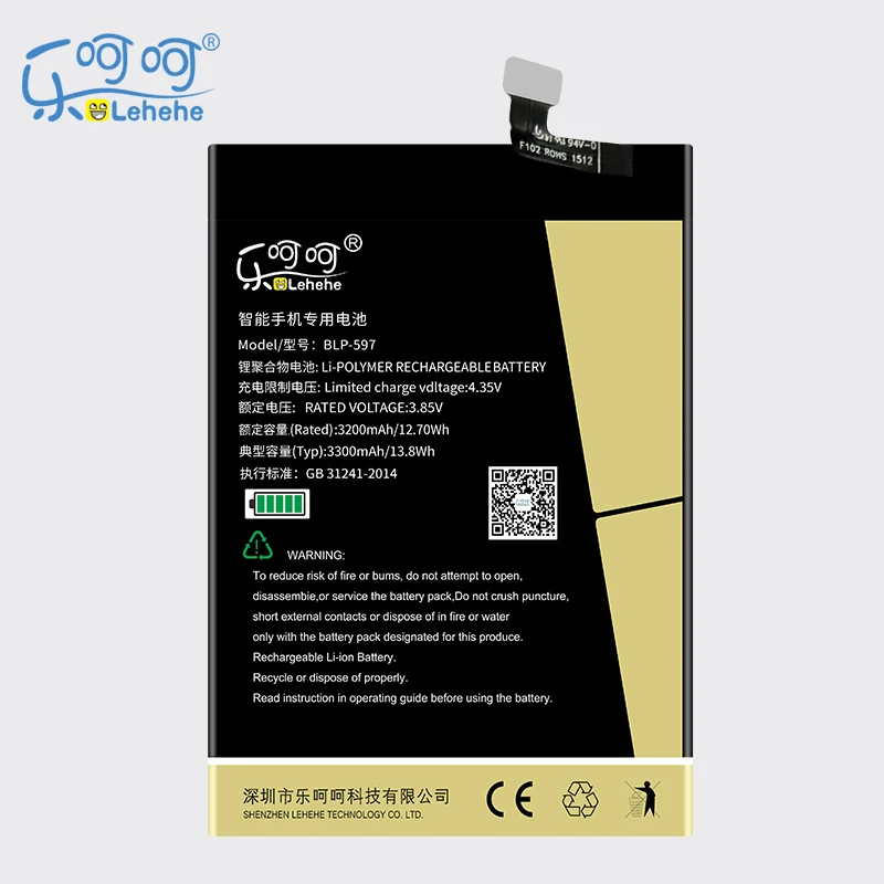 New LEHEHE BLP597 Battery For Oneplus 2 One Plus 2 Two 1+2 3300mAh Replacement Battery with Tools Gifts
New LEHEHE BLP597 Battery For Oneplus 2 One Plus 2 Two 1+2 3300mAh Replacement Battery with Tools Gifts