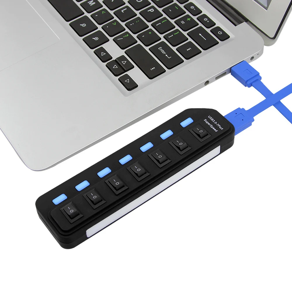 USB 3.0 Hub Adapter 7 Ports With LED Light On/Off Switch High Speed USB3.0 HUB Splitter EU/US/AU/UK Power Adapter For PC Laptop
USB 3.0 Hub Adapter 7 Ports With LED Light On/Off Switch High Speed USB3.0 HUB Splitter EU/US/AU/UK Power Adapter For PC Laptop