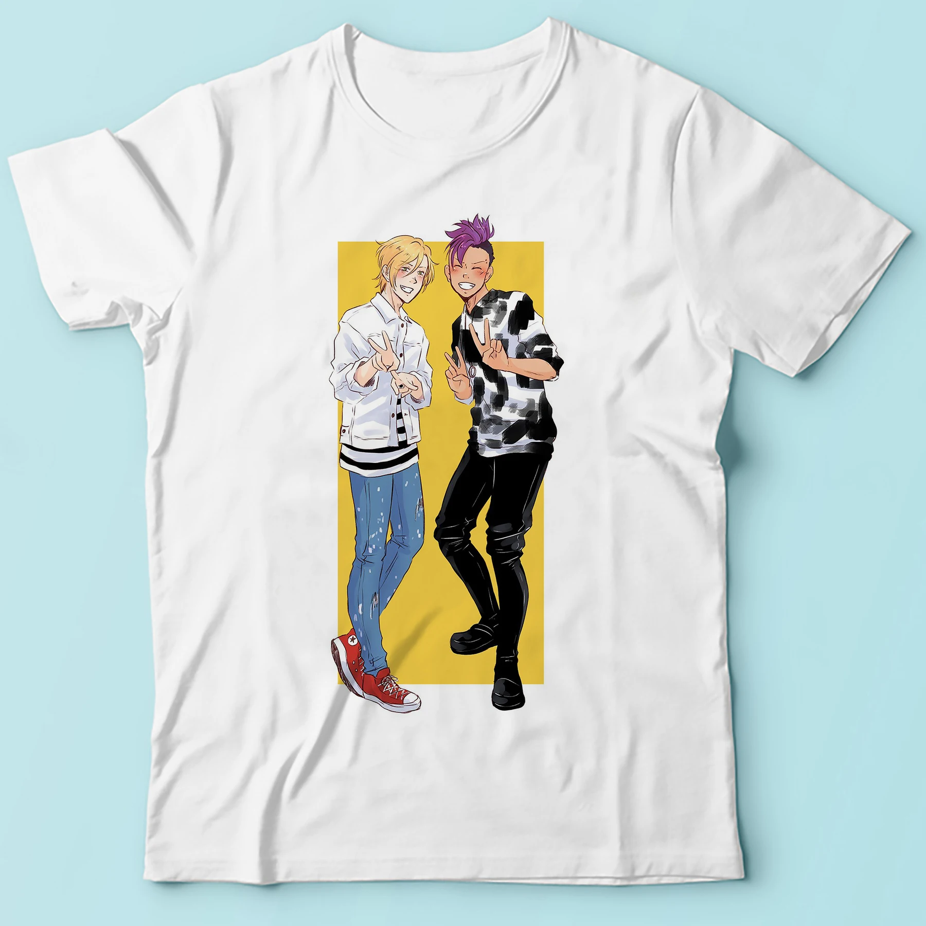 Japan anime banana fish funny t shirt men 2019 summer new white casual short sleeve homme cool tshirt | Мужская одежда