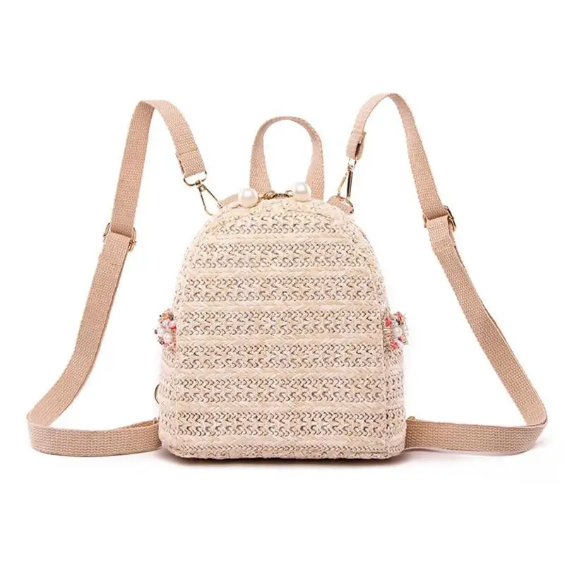 Fashion Pearl Straw Backpack Women Teenager Girls Travel Shoulder Schoolbags Cool Chic Backpack Female
Fashion Pearl Straw Backpack Women Teenager Girls Travel Shoulder Schoolbags Cool Chic Backpack Female