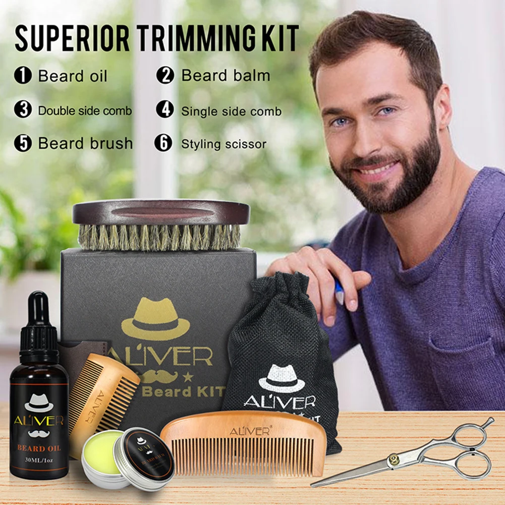 Men Trimming Beard Care Kit Scissor Comb Oil Growth Styling Shaping Brush Grooming Balm Set 6pcs
Men Trimming Beard Care Kit Scissor Comb Oil Growth Styling Shaping Brush Grooming Balm Set 6pcs
