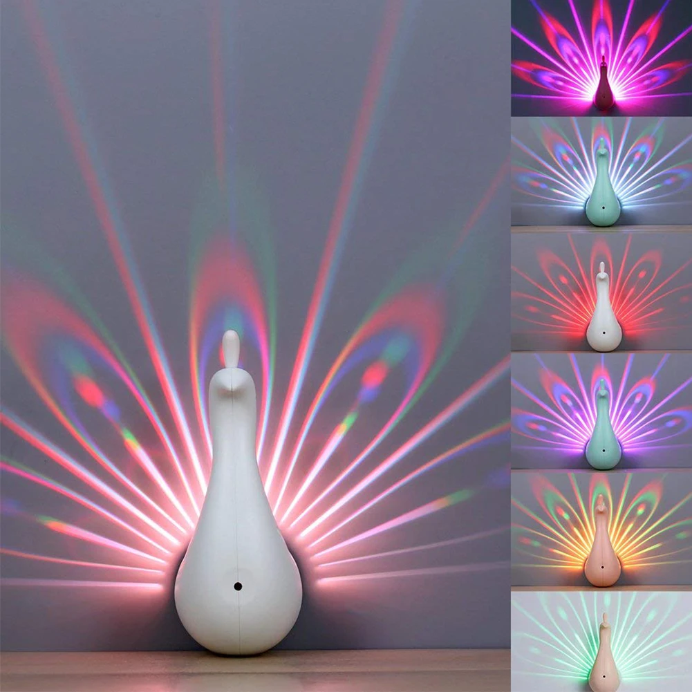 3D Peacock LED Projection Lamp Remote Control Night Wall Light Lamp Colorful LED Night Light for Corridors Home Decoration
3D Peacock LED Projection Lamp Remote Control Night Wall Light Lamp Colorful LED Night Light for Corridors Home Decoration