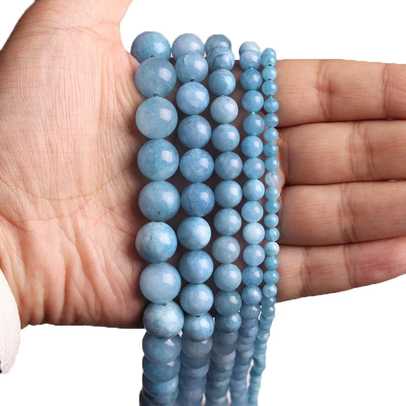 CAMDOE DANLEN Natural Stone Beads Blue Chalcedony Aquamarin Round Beads 4/6/8/10/12MM DIY For Jewelry Bracelet Necklace Making
CAMDOE DANLEN Natural Stone Beads Blue Chalcedony Aquamarin Round Beads 4/6/8/10/12MM DIY For Jewelry Bracelet Necklace Making
