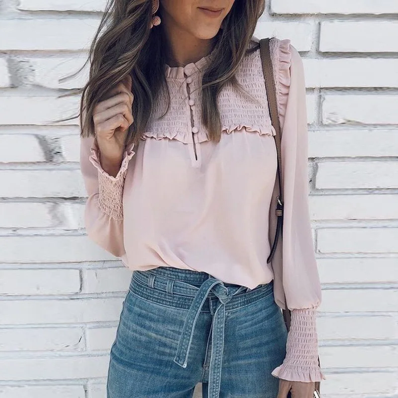 2019 New Blouse Spring Fashion Women Ladies Summer Long Sleeve Button Shirt Loose Office Solid Casual Blouse Tops Hot
2019 New Blouse Spring Fashion Women Ladies Summer Long Sleeve Button Shirt Loose Office Solid Casual Blouse Tops Hot