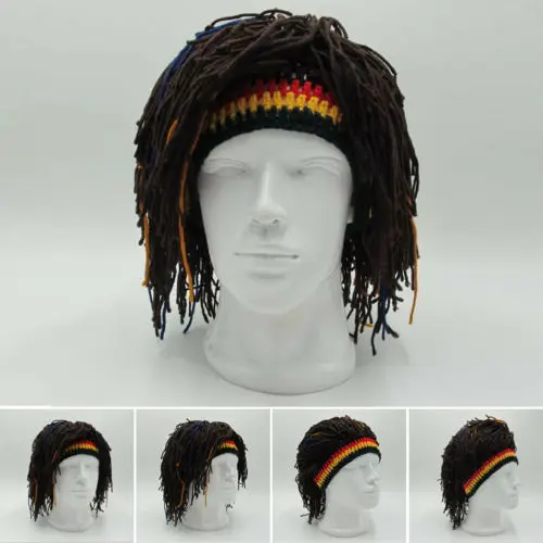 Регги дреды унисекс Jamaican трикотажная Женская плетеная шляпа Rasta Hair Hat | Аксессуары