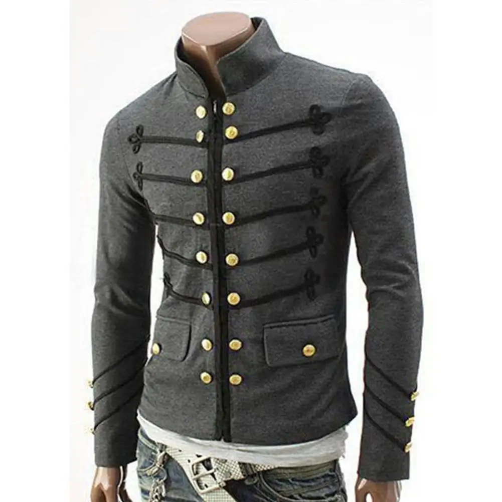 MISSKY Men Vintage Military Jacket with Embroidered Buttons Solid Color Top Retro Uniform Cardigan
MISSKY Men Vintage Military Jacket with Embroidered Buttons Solid Color Top Retro Uniform Cardigan