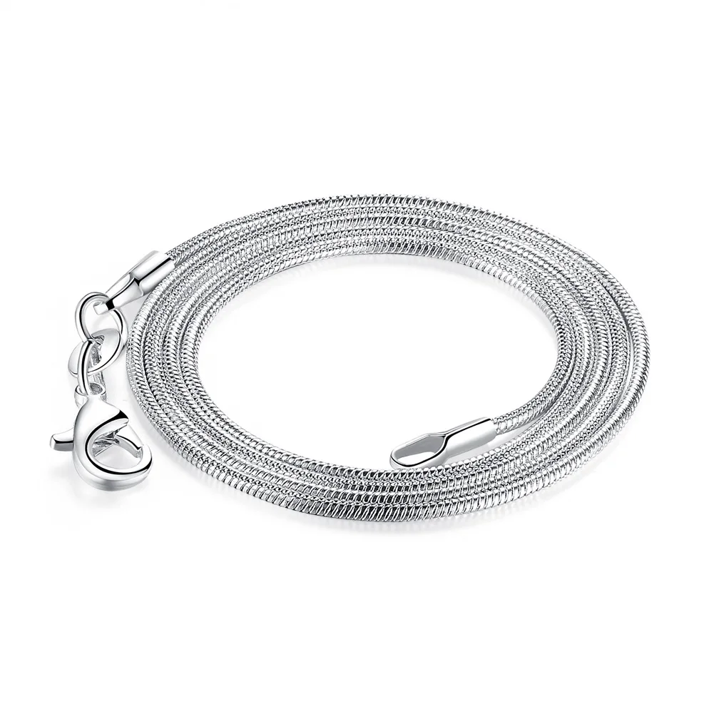 Size 1.2MM Clavicle Snake Chain 925 Sterling Silver Plated Multi-size 10 to 30 Inch for Necklace Accessories with Jewelry Making
Size 1.2MM Clavicle Snake Chain 925 Sterling Silver Plated Multi-size 10 to 30 Inch for Necklace Accessories with Jewelry Making