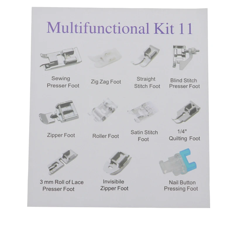 11 шт./компл. аксессуары для домашних швейных машин набор прижимных лапок подола