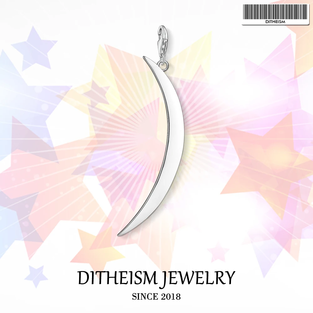 Silver New Moon Charms Pendant,2019 Fashion Jewelry Pure 925 Sterling Silver Trendy Gift For Women Men Fit Bracelet Necklace
Silver New Moon Charms Pendant,2019 Fashion Jewelry Pure 925 Sterling Silver Trendy Gift For Women Men Fit Bracelet Necklace