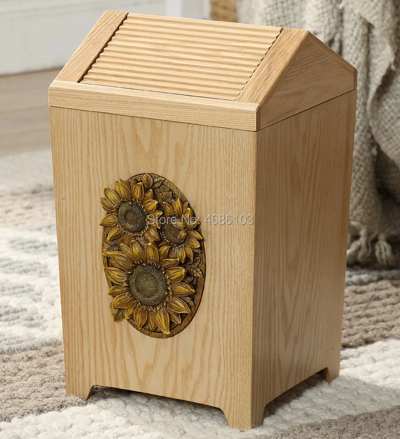 European style Luxury wood Trash Can Rolling Cover Type mini trash can kitchen can bathroom garbage cans in Living Room Bedroom
European style Luxury wood Trash Can Rolling Cover Type mini trash can kitchen can bathroom garbage cans in Living Room Bedroom