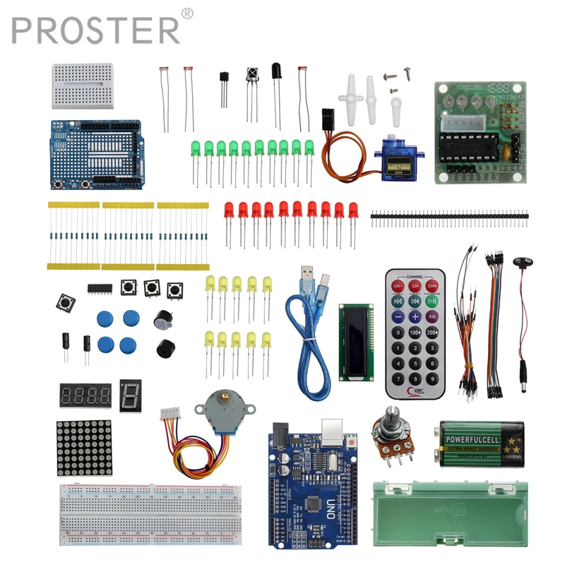 Proster 96 in1 Set Lab Project for R3 1602 LCD Starter Kit For Arduino Nano Mega 2560 WZ
Proster 96 in1 Set Lab Project for R3 1602 LCD Starter Kit For Arduino Nano Mega 2560 WZ