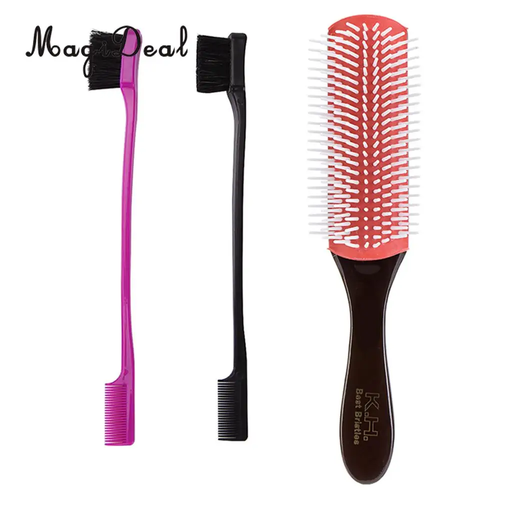 Hair Styling Brush Detangle with 2 Double Sided Edge Control Hair Brush Comb
Hair Styling Brush Detangle with 2 Double Sided Edge Control Hair Brush Comb