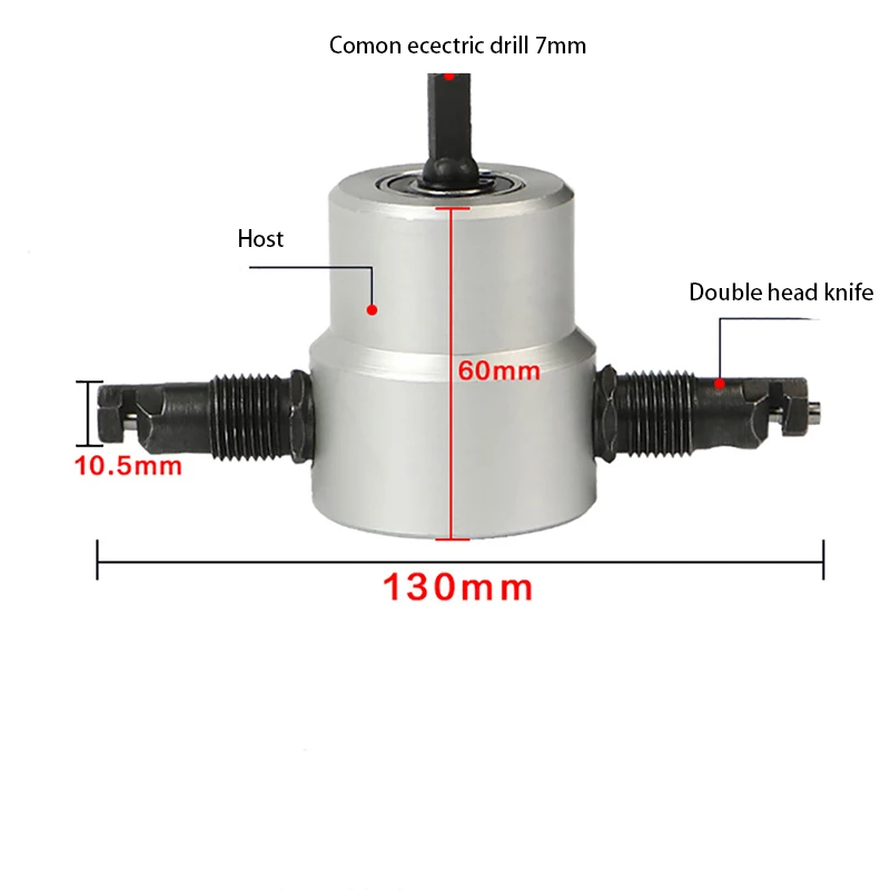THGS Professional Nibble Metal Cutter Double Head Sheet Nibbler Metal Cutter Drill Tool Attachment Metal Plate Open Hole Drill
THGS Professional Nibble Metal Cutter Double Head Sheet Nibbler Metal Cutter Drill Tool Attachment Metal Plate Open Hole Drill