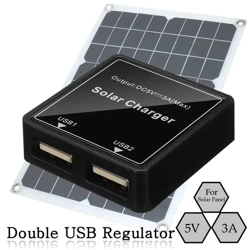 New DIY Solar Wire Box 5-20V to 5V 3A Regulator Double USB Junction For Panel for Mobile phone MP3 MP4 fan etc | Электроника