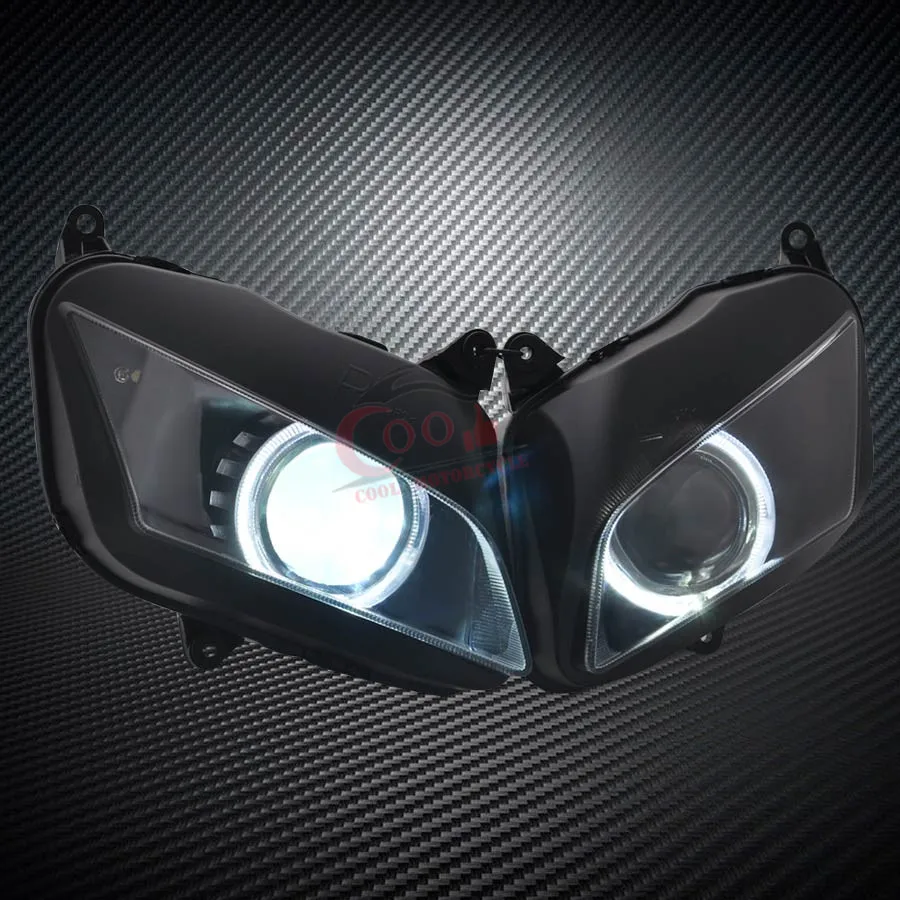 Custom Headlight Modified Assembled HID Projector Conversion headlight White Angel Eye For Honda CBR600RR CBR600 RR 2007-2012 
Custom Headlight Modified Assembled HID Projector Conversion headlight White Angel Eye For Honda CBR600RR CBR600 RR 2007-2012