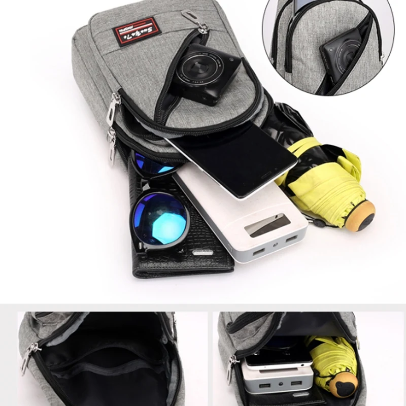 Men Polyester Small Sling Bags Chest Pack Bag Travel Backpack Biker Satchel Chest Bags