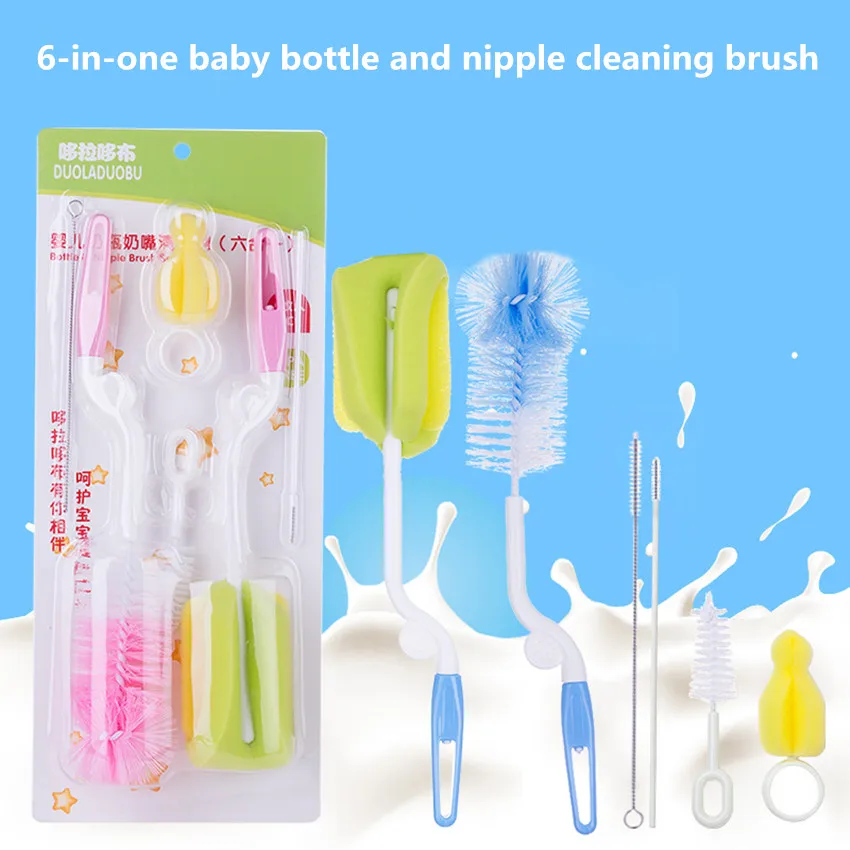 6PCS High Quality Baby Bottle Brush 360-degree Rotating Head Cleaning Sponge Cup Water bottle Brush Kit Nipple Brush
6PCS High Quality Baby Bottle Brush 360-degree Rotating Head Cleaning Sponge Cup Water bottle Brush Kit Nipple Brush