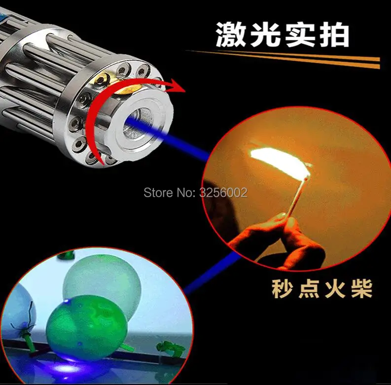 High Power Military 500000m 500w Blue Laser Pointers 450nm Flashlight Burn Match Candle Lit Cigarette Wicked LAZER Torch Hunting
High Power Military 500000m 500w Blue Laser Pointers 450nm Flashlight Burn Match Candle Lit Cigarette Wicked LAZER Torch Hunting