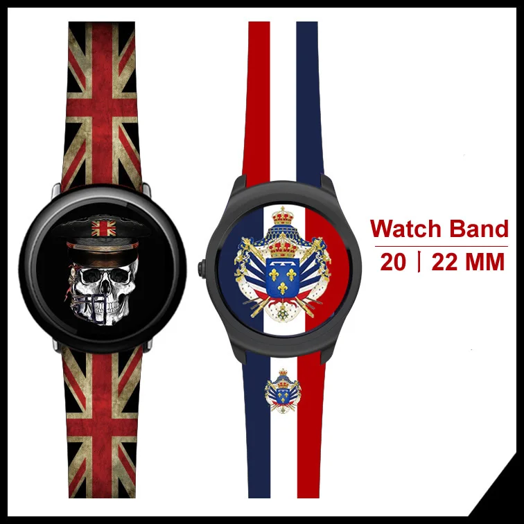 Ремешок для часов Huami Amazfit 1 2 из натуральной кожи с флагом Samsung Gear S3 Sport S2 Classic Huawei Watch