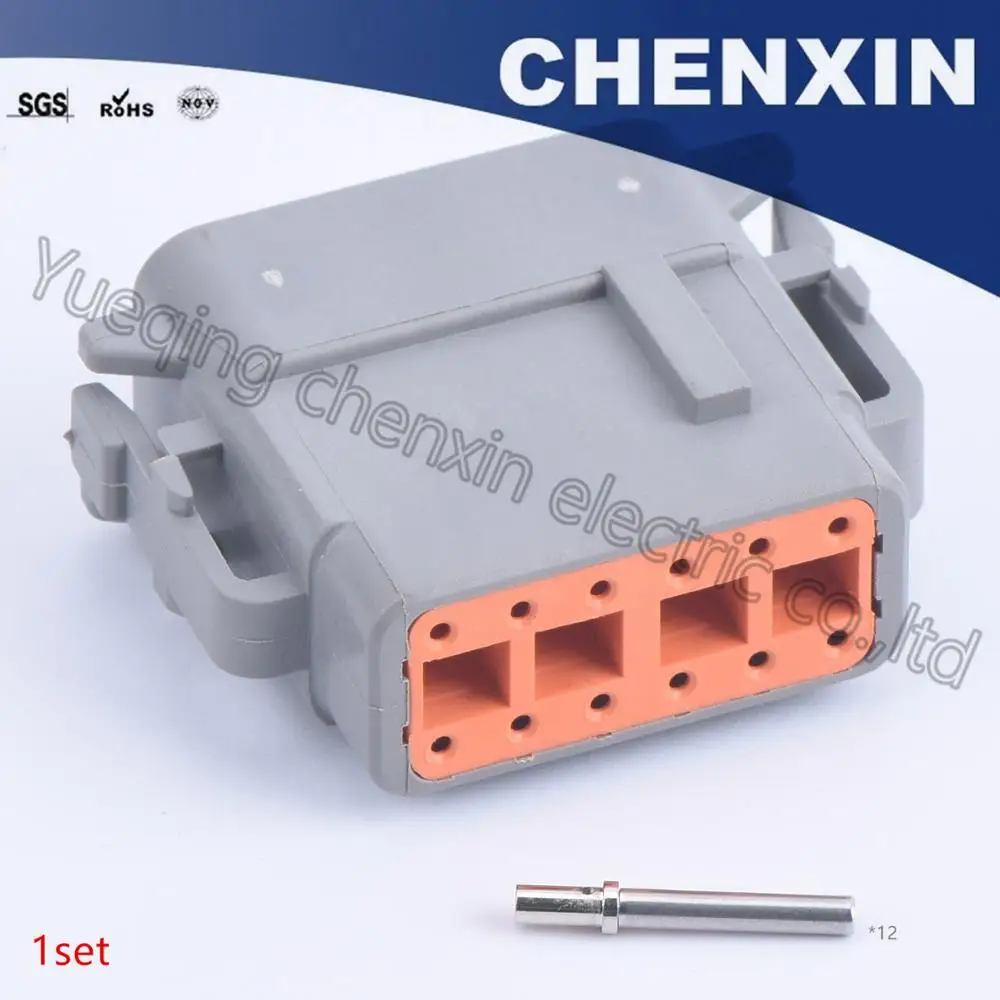 Gray 12 pins car waterproof auto connectors (1.0) female DTM series DTM06-12S new energy automobile plug solid terminal
Gray 12 pins car waterproof auto connectors (1.0) female DTM series DTM06-12S new energy automobile plug solid terminal