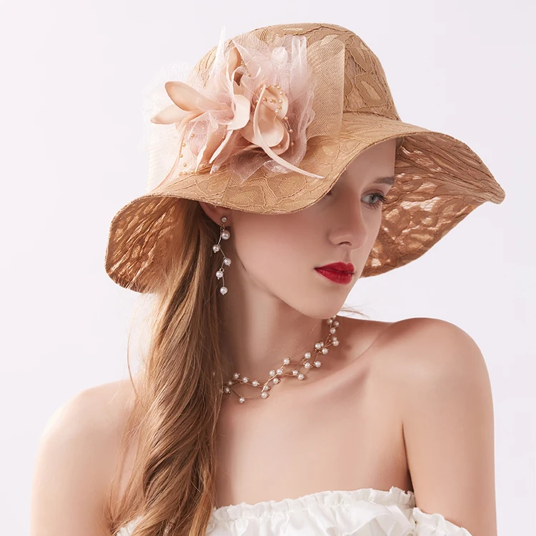 Women Summer Lace Floral Lace Wide Brim Sun Cap Lady Boho Beach Holiday Suncreen Fedoras Floppy Sunhat Wedding Party Hat Caps
Women Summer Lace Floral Lace Wide Brim Sun Cap Lady Boho Beach Holiday Suncreen Fedoras Floppy Sunhat Wedding Party Hat Caps