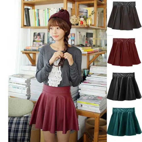 Fashion Women Sexy Solid High Waist PU Leather Mini Skirt Summer Skater Party Casual A Line Skirt
Fashion Women Sexy Solid High Waist PU Leather Mini Skirt Summer Skater Party Casual A Line Skirt