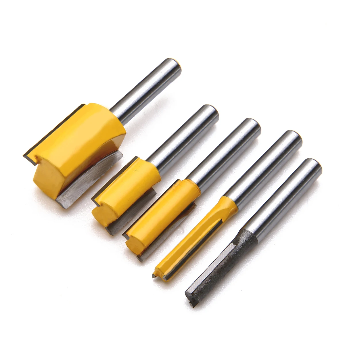5Pcs 1/4'' Shank Router Bit Set Straight & Dado Router Bit Set Wood Milling Cutters For Woodworking Trimming Cutter
5Pcs 1/4'' Shank Router Bit Set Straight & Dado Router Bit Set Wood Milling Cutters For Woodworking Trimming Cutter