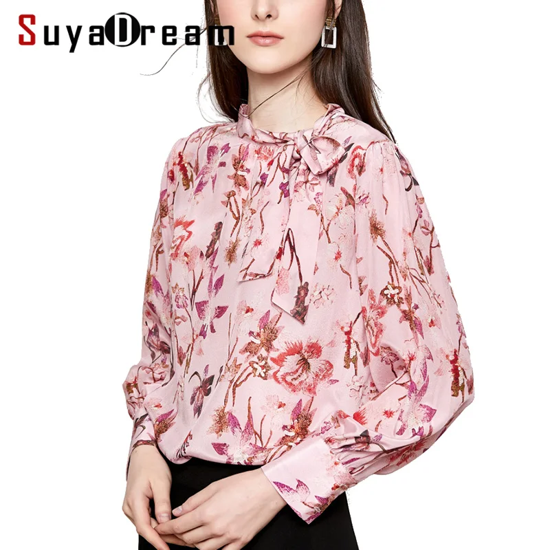 Women Silk Blouse 100% REAL SILK CREPE Floral Printed Blouses for Women 2022 Spring New Office lady Shirt Pink
Women Silk Blouse 100% REAL SILK CREPE Floral Printed Blouses for Women 2022 Spring New Office lady Shirt Pink