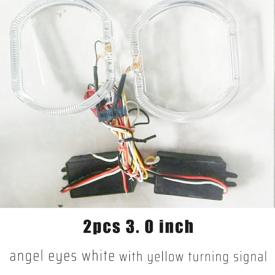 2pcs 3. 0 inch Square LED Day Running White Angel Eyes With Yellow Turning Signal Dual Color 12V
2pcs 3. 0 inch Square LED Day Running White Angel Eyes With Yellow Turning Signal Dual Color 12V