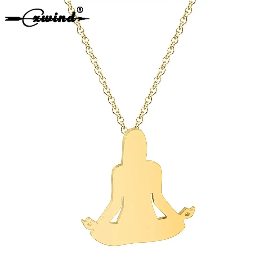 Cxwind Women Yoga Necklace Charm Stainless Steel Meditating Figure Pendants Necklaces Jewelry Girls Statement Choker Gold Color
Cxwind Women Yoga Necklace Charm Stainless Steel Meditating Figure Pendants Necklaces Jewelry Girls Statement Choker Gold Color