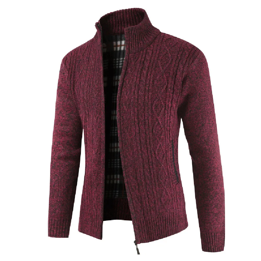 Fashion Men's Knit Jacket Autumn Winter Mens Cotton Thick Warm Stand Collar Coat Cardigan Male Solid Color Zipper Outwear Tops
Fashion Men's Knit Jacket Autumn Winter Mens Cotton Thick Warm Stand Collar Coat Cardigan Male Solid Color Zipper Outwear Tops