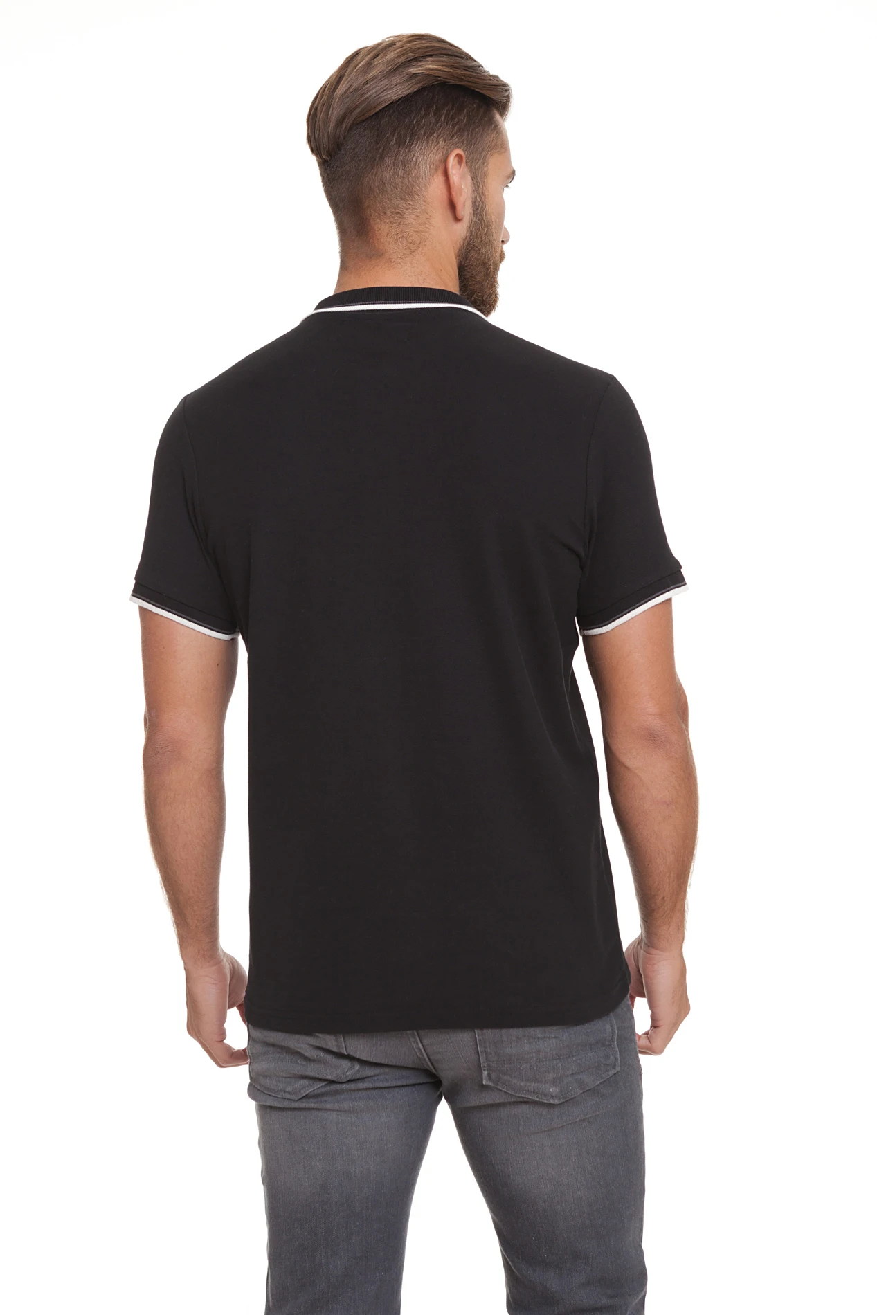 Мужская Повседневная футболка-поло Crosshatch черная хлопковая футболка с коротким