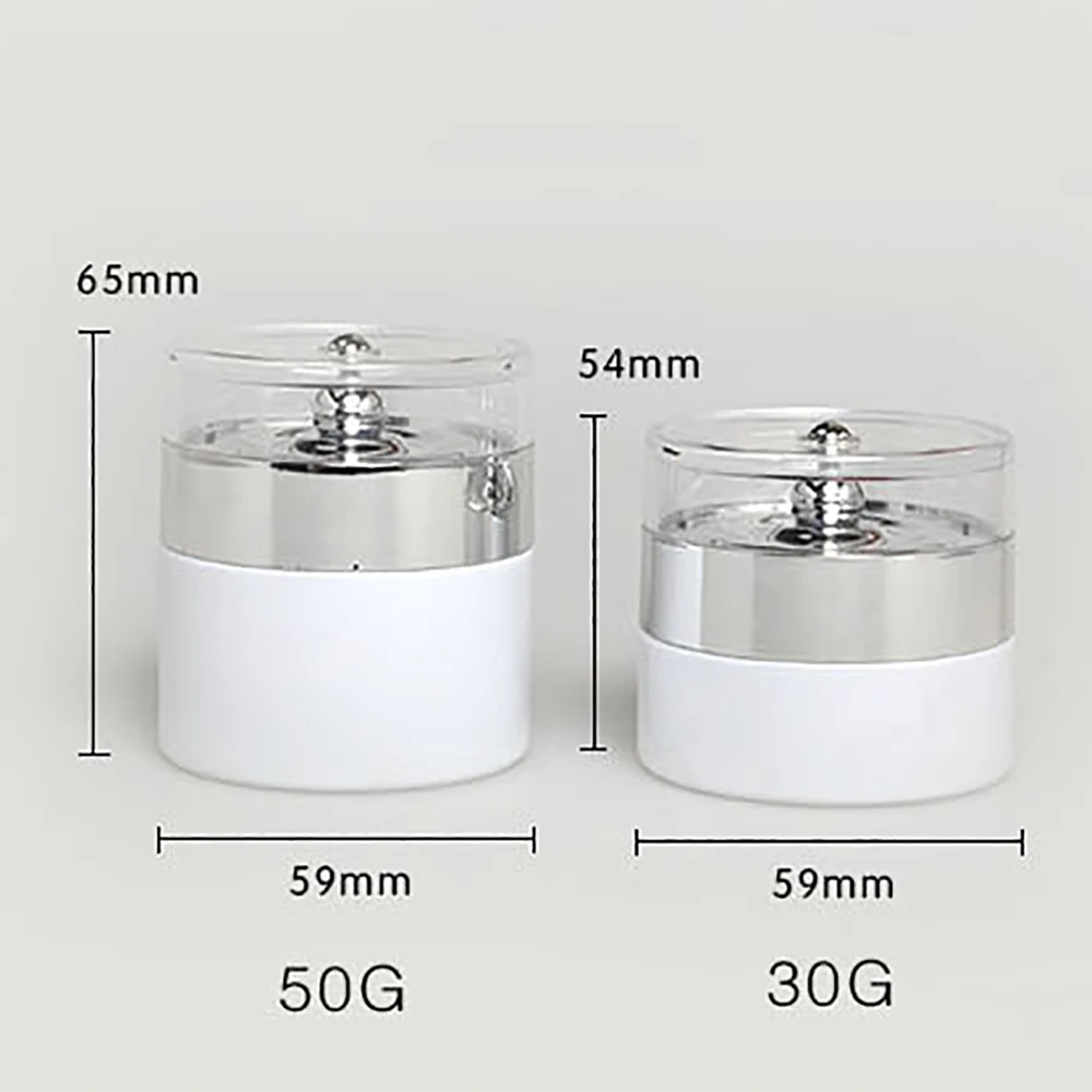 Refillable White glass bb cream jar with acrylic silver lids 1.7 oz glass container packaging
Refillable White glass bb cream jar with acrylic silver lids 1.7 oz glass container packaging