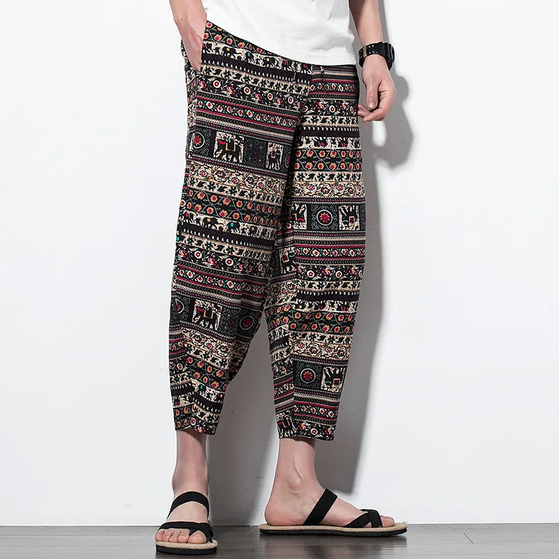 #2603 Traditional Chinese Pants For Man Vintage Cotton Linen Wide Leg Pants Floral Printed Elastic Waist Joggers Plus Size 5XL
#2603 Traditional Chinese Pants For Man Vintage Cotton Linen Wide Leg Pants Floral Printed Elastic Waist Joggers Plus Size 5XL