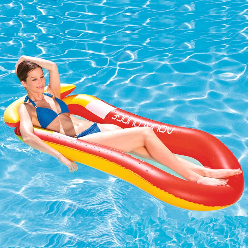 Фото Надувной плавательный бассейн для взрослых плавающий водяной шезлонг кресло