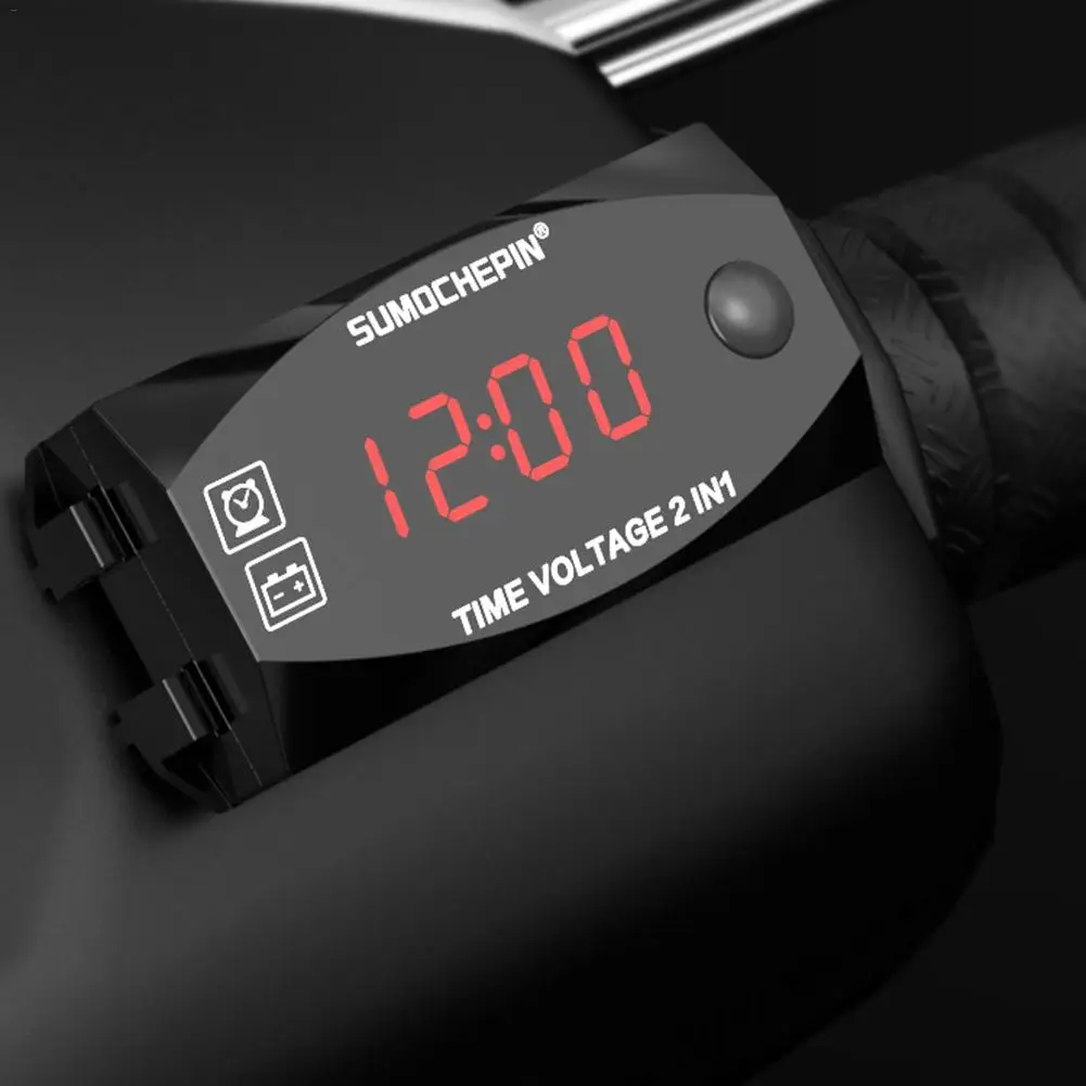6V-30V 2-in-1 Voltmeter For Motorcycle Electric Vehicle Time Clock Multi-function With Digital Display
6V-30V 2-in-1 Voltmeter For Motorcycle Electric Vehicle Time Clock Multi-function With Digital Display