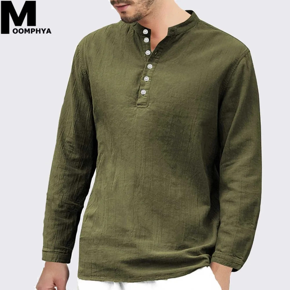 Moomphya 2019 Streetwear Casual Cotton Linen Long Sleeve t shirt men Henley collar T-Shirt Hip hop solid color male tshirt
Moomphya 2019 Streetwear Casual Cotton Linen Long Sleeve t shirt men Henley collar T-Shirt Hip hop solid color male tshirt