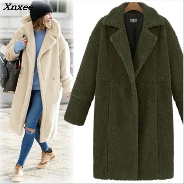 Women jacket coat autumn winter cashmere long coat loose warm outwear turn-down lamb wool trench coats plus size Xnxee
Women jacket coat autumn winter cashmere long coat loose warm outwear turn-down lamb wool trench coats plus size Xnxee
