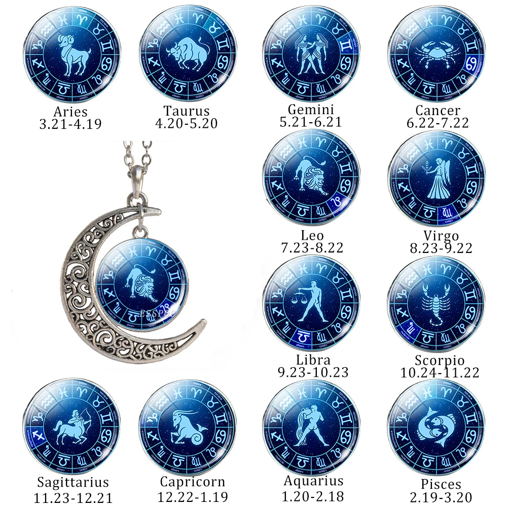 Zodiac Sign Crescent Moon Pendant 12 Constellation Leo Virgo Libra Scorpio Sagittarius Capricorn Necklace Gifts
Zodiac Sign Crescent Moon Pendant 12 Constellation Leo Virgo Libra Scorpio Sagittarius Capricorn Necklace Gifts