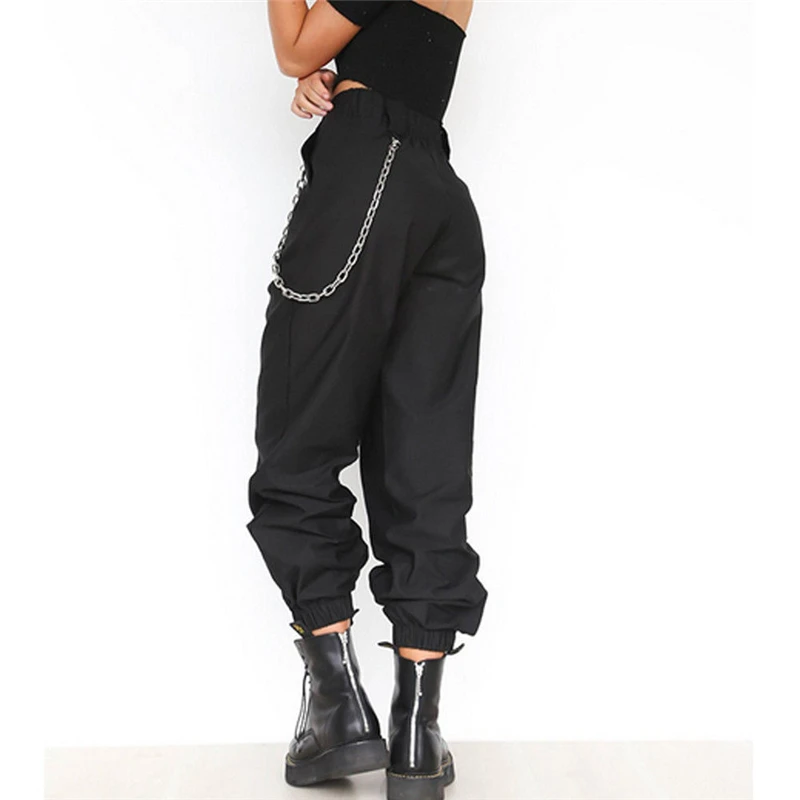 Loose Women Cool Dance Hip Hop Pants High Waist Cargo Trousers Military Army Combat Hiking Female Fashion Long | Женская одежда