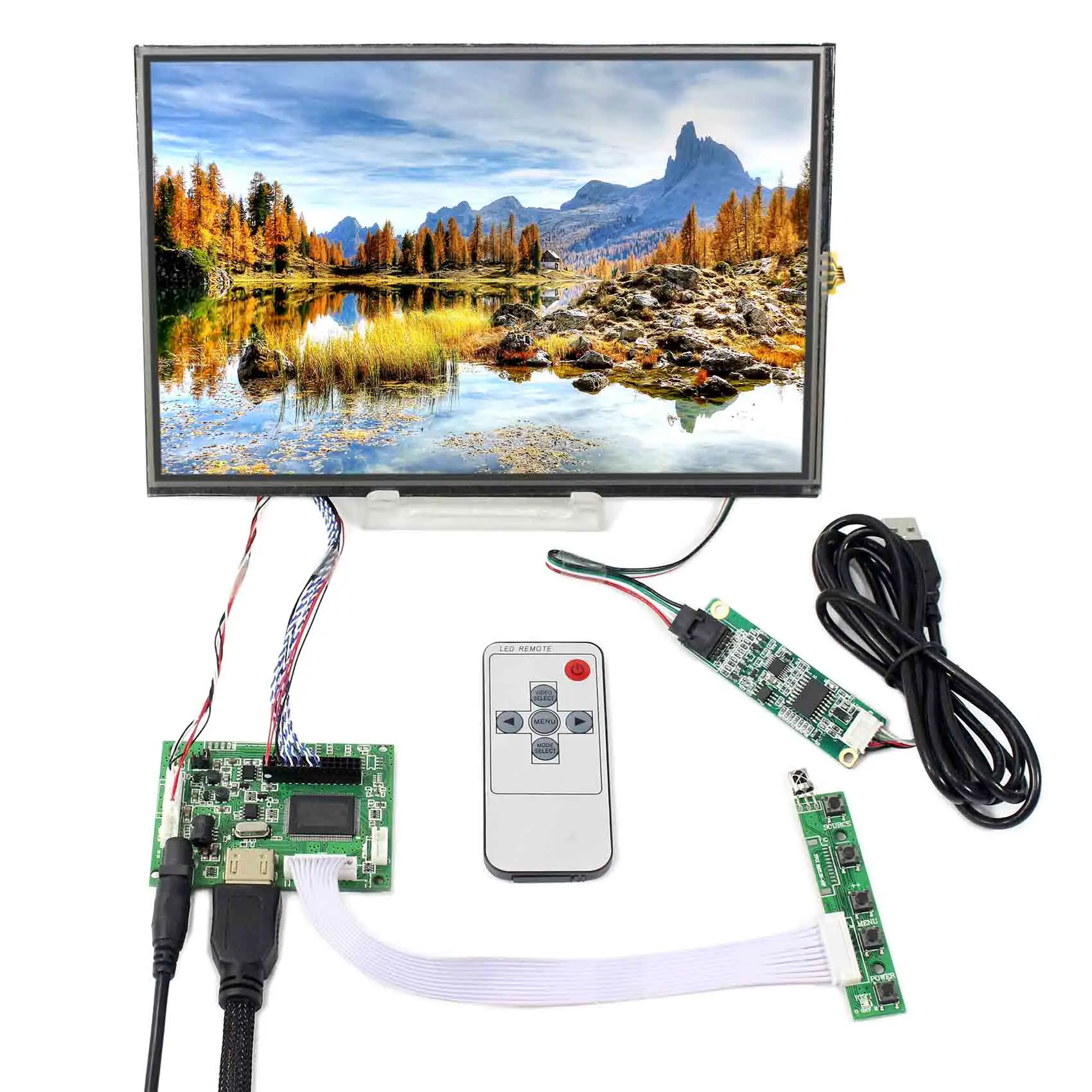 10.1inch M101NWWB 1280X800 LCD Screen With Resistive Touch Panel VS101TP-A4 and HD MI LCD Controller Board VS-TY2660H-V1
10.1inch M101NWWB 1280X800 LCD Screen With Resistive Touch Panel VS101TP-A4 and HD MI LCD Controller Board VS-TY2660H-V1