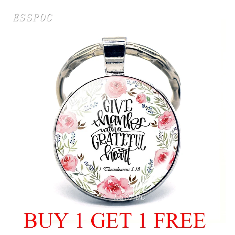 Give Thanks with A Grateful Heart Bible Verses Keychain Glass Scripture Quote Jewelry Christian Faith Keyring Thanksgiving Gifts
Give Thanks with A Grateful Heart Bible Verses Keychain Glass Scripture Quote Jewelry Christian Faith Keyring Thanksgiving Gifts