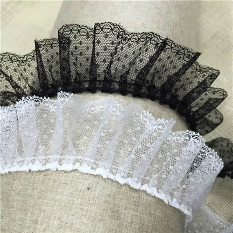 5CM Wide White Black 3D Embroidery Lace Applique Pleated Ruffle Ribbon Edge Trim For DIY Sewing Curtains Fringe Guipure Supplies
5CM Wide White Black 3D Embroidery Lace Applique Pleated Ruffle Ribbon Edge Trim For DIY Sewing Curtains Fringe Guipure Supplies