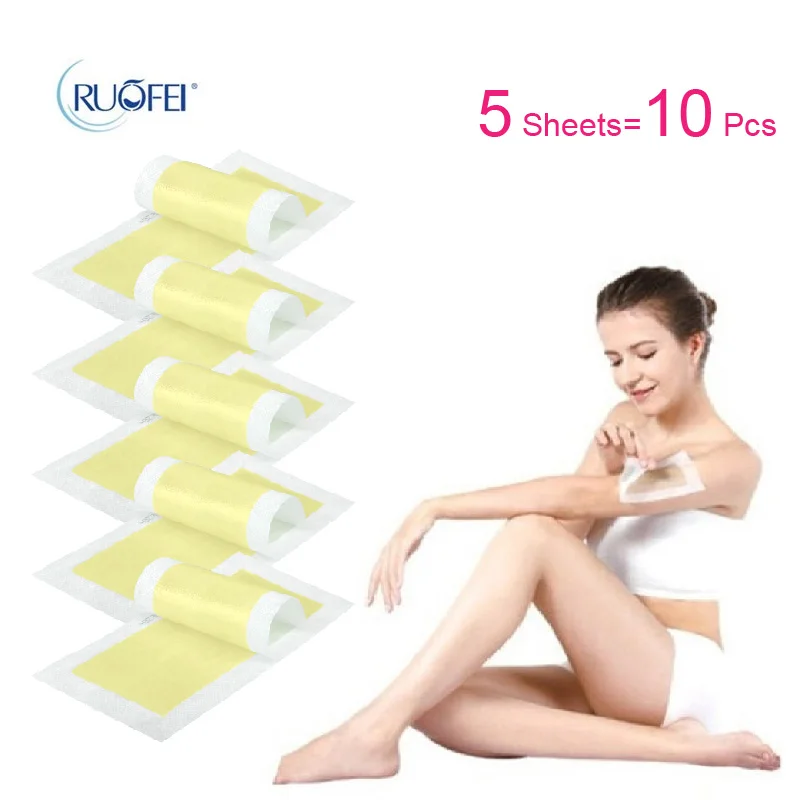 10 шт. = 5 листов нетканый депилятор для удаления волос на ногах|wax applicator|nonwoven materialwax