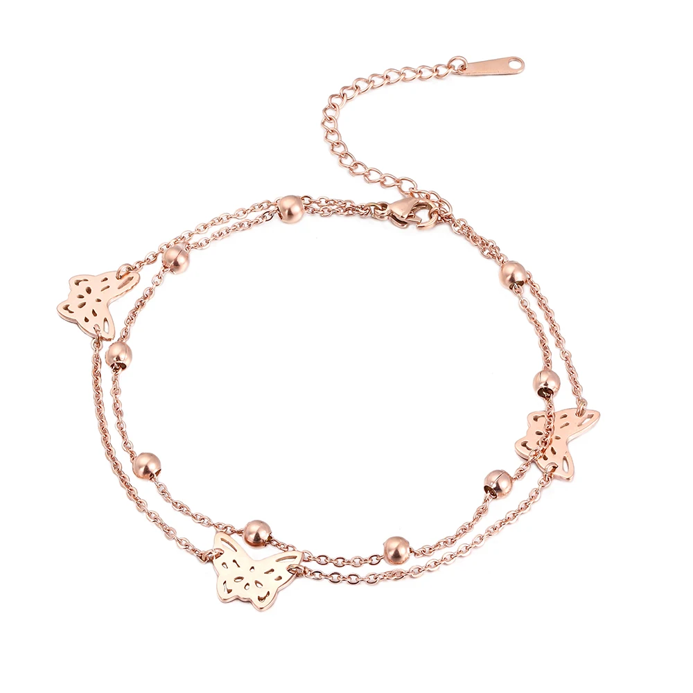 21 cm + 5 cm butterfly double chain Stainless steel women girls anklet set anklets for Summer foot bracelet initial ankle gift
21 cm + 5 cm butterfly double chain Stainless steel women girls anklet set anklets for Summer foot bracelet initial ankle gift